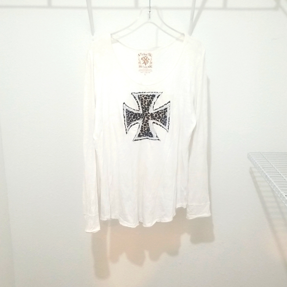 Buckle blouse! White with cross!